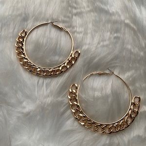Gold Hoop Earrings.